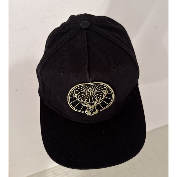 Jagermeister Hat Black Snapback Embroidered Gold Logo Adjustable Cap - Picture 6 of 8